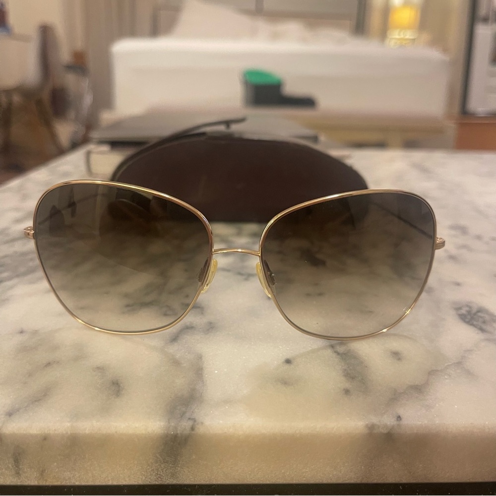 OLIVER PEOPLES gold frame sunglasses
